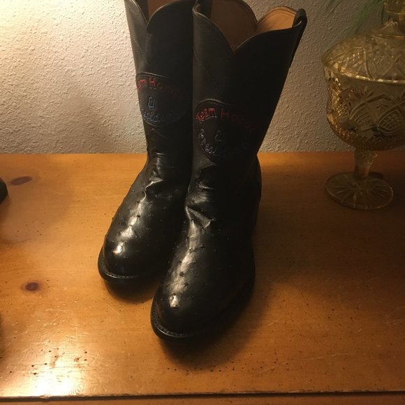 Prez of American Honda Larry Mahan Full Quill Ostrich Ropers - Picture 3 of 15